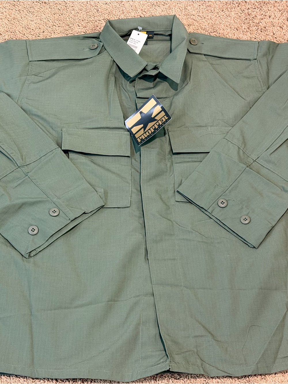 Propper BDU Coat Sz XL Long Olive Tactical Shirt Pockets Ripstop NWT